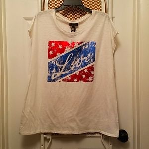 Jeans by Buffalo T Shirt Women's Sleevless Flag American Dream
